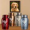 Stainless Steel Pet Memorial Urn - Available in 13.97 cm and 17.78 cm  Sealed Ash Container for Dogs and Cats  Elegant Memorial Gift, Protective Screw-Top Design, Timeless Style, Durable Construction for Bereaved Fa
