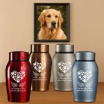 Stainless Steel Pet Memorial Urn - Available in 13.97 cm and 17.78 cm  Sealed Ash Container for Dogs and Cats  Elegant Memorial Gift, Protective Screw-Top Design, Timeless Style, Durable Construction for Bereaved Fa