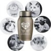 Stainless Steel Pet Memorial Urn - Available in 13.97 cm and 17.78 cm  Sealed Ash Container for Dogs and Cats  Elegant Memorial Gift, Protective Screw-Top Design, Timeless Style, Durable Construction for Bereaved Fa