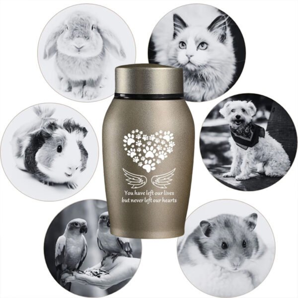 Stainless Steel Pet Memorial Urn - Available in 13.97 cm and 17.78 cm  Sealed Ash Container for Dogs and Cats  Elegant Memorial Gift, Protective Screw-Top Design, Timeless Style, Durable Construction for Bereaved Fa