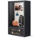 Personalized Pet Memorial Box with Drawer - Custom Name Engraved, Dog Cat Urn for Ashes, Keepsake Shadow Box, Sympathy Gift, Cedar Wood