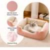 3 Dog bed with removable and washable cover, suitable for all seasons, large and medium-sized dog bed, chew-resistant sofa bed with backrest and armrests, indoor and outdoor pet sofa