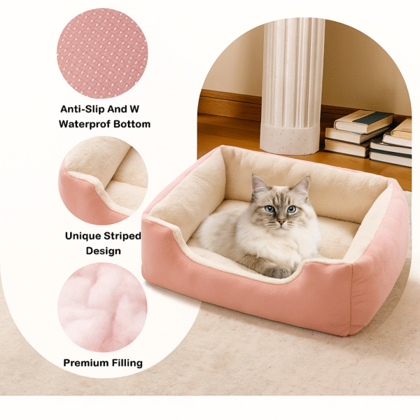 3 Dog bed with removable and washable cover, suitable for all seasons, large and medium-sized dog bed, chew-resistant sofa bed with backrest and armrests, indoor and outdoor pet sofa