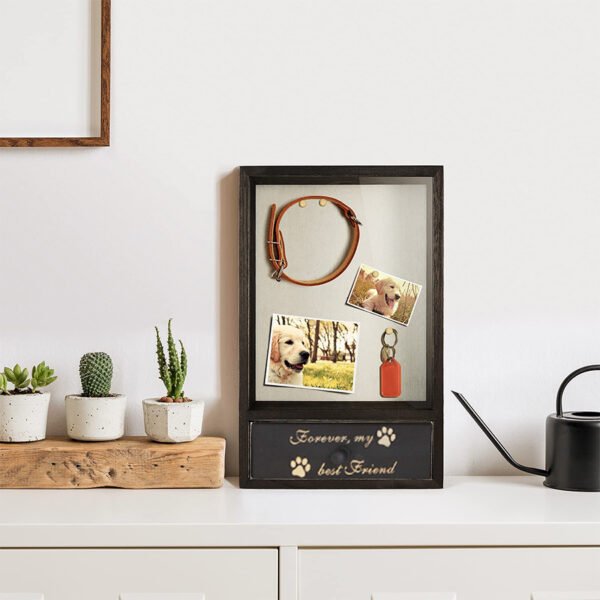 Personalized Pet Memorial Box with Drawer - Custom Name Engraved, Dog Cat Urn for Ashes, Keepsake Shadow Box, Sympathy Gift, Cedar Wood