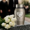 Stainless Steel Pet Memorial Urn - Available in 13.97 cm and 17.78 cm  Sealed Ash Container for Dogs and Cats  Elegant Memorial Gift, Protective Screw-Top Design, Timeless Style, Durable Construction for Bereaved Fa