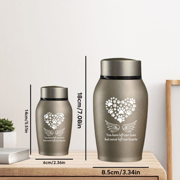 Stainless Steel Pet Memorial Urn - Available in 13.97 cm and 17.78 cm  Sealed Ash Container for Dogs and Cats  Elegant Memorial Gift, Protective Screw-Top Design, Timeless Style, Durable Construction for Bereaved Fa