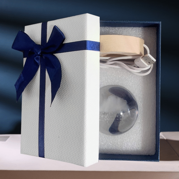 9 Personalized Pet Portrait Crystal Ball Light - Custom 3D Engraved Memorial Gift for Dog Cat Loss, Anniversary Keepsake with Wood Base