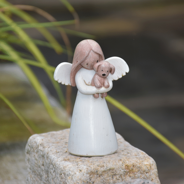 9.9usd Handmade Resin Angel Dog Statue - Friendship Memorial Sculpture wPet Companion No-Battery Home & Office Decor Unique Gift for Dog Lovers (Hand-Painted Loyalty Symbol)