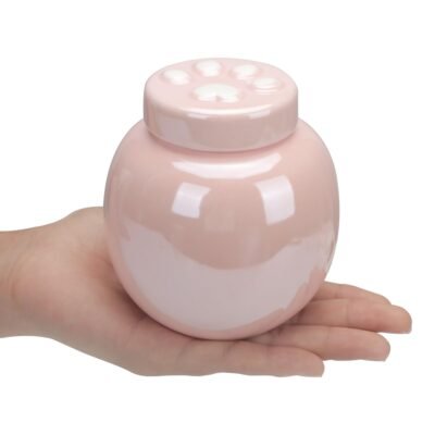 Engravable Pet Urn Handmade Pink Ceramic Memorial Box