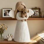 Handmade Resin Angel Dog Statue - Friendship Memorial Sculpture wPet Companion  No-Battery Home & Office Decor  Unique Gift for Dog Lovers (Hand-Painted Loyalty Symbol)