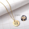 a (3) Custom Pet Portrait Necklace Engraved Photo Memorial Jewelry