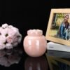 trumpet 粉红色_05 Engravable Pet Urn Handmade Pink Ceramic Memorial Box