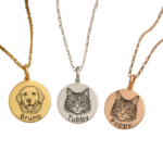Custom Pet Portrait Necklace Engraved Photo Memorial Jewelry