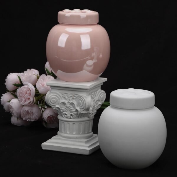 主图_02 Engravable Pet Urn Handmade Pink Ceramic Memorial Box