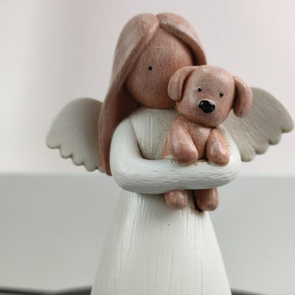 主图_03 Handmade Resin Angel Dog Statue - Friendship Memorial Sculpture wPet Companion No-Battery Home & Office Decor Unique Gift for Dog Lovers (Hand-Painted Loyalty Symbol)