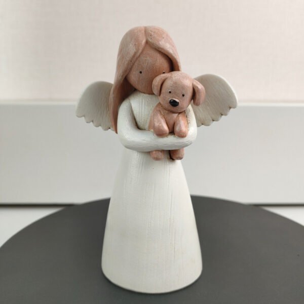 主图_04 Handmade Resin Angel Dog Statue - Friendship Memorial Sculpture wPet Companion No-Battery Home & Office Decor Unique Gift for Dog Lovers (Hand-Painted Loyalty Symbol)