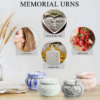 3 1.57" Textured Ceramic Memory Keepsake - Mini Cremation Urn for Precious Memories | Marble & Mosaic Inlay Pet Memorial (1.2in³ Capacity, 4 Colors) Garden & Home Display Gift