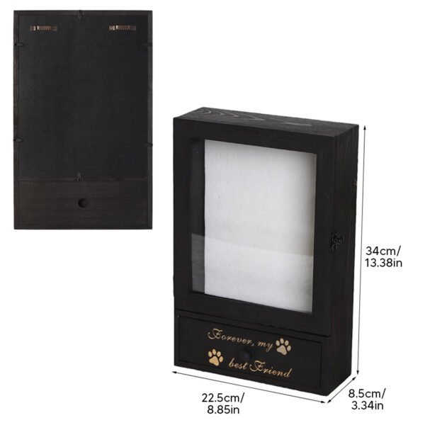 Personalized Pet Memorial Box with Drawer - Custom Name Engraved, Dog Cat Urn for Ashes, Keepsake Shadow Box, Sympathy Gift, Cedar Wood