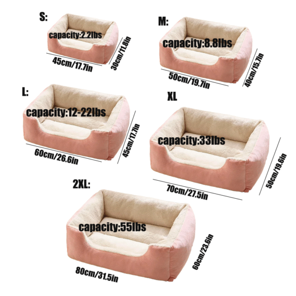 尺寸1 Dog bed with removable and washable cover, suitable for all seasons, large and medium-sized dog bed, chew-resistant sofa bed with backrest and armrests, indoor and outdoor pet sofa